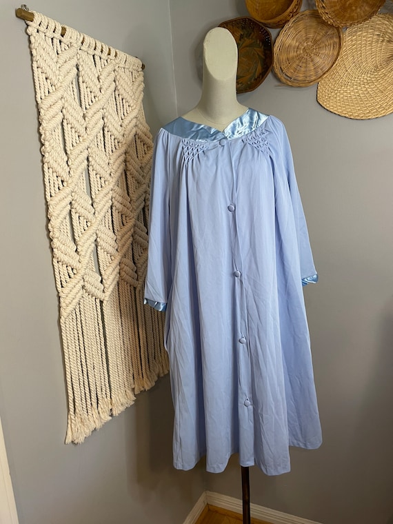 Vintage Powder Blue 70s Night Gown and Robe Set - image 2