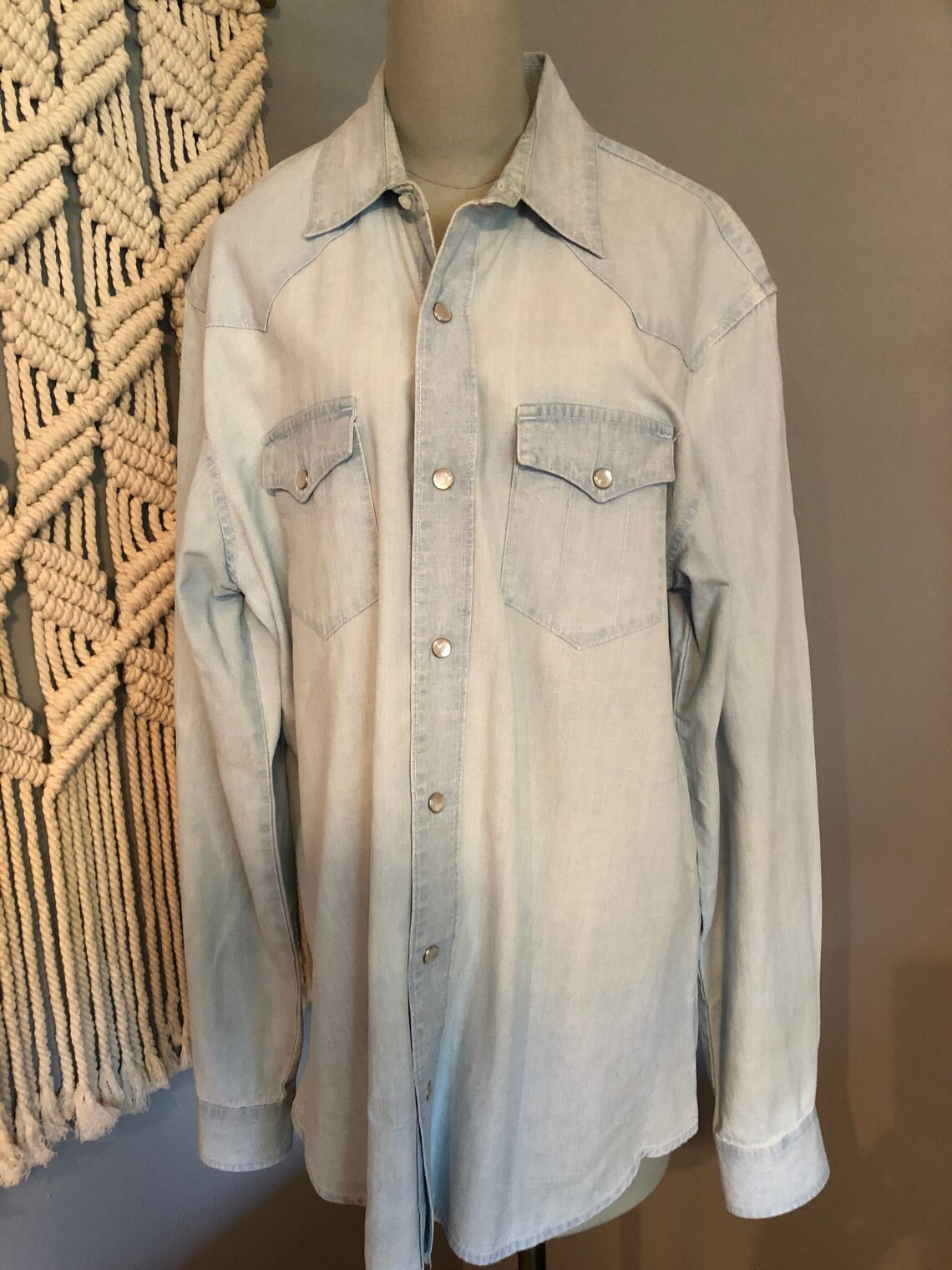 Vintage Levis Denim Shirt With Pearl Snaps Etsy