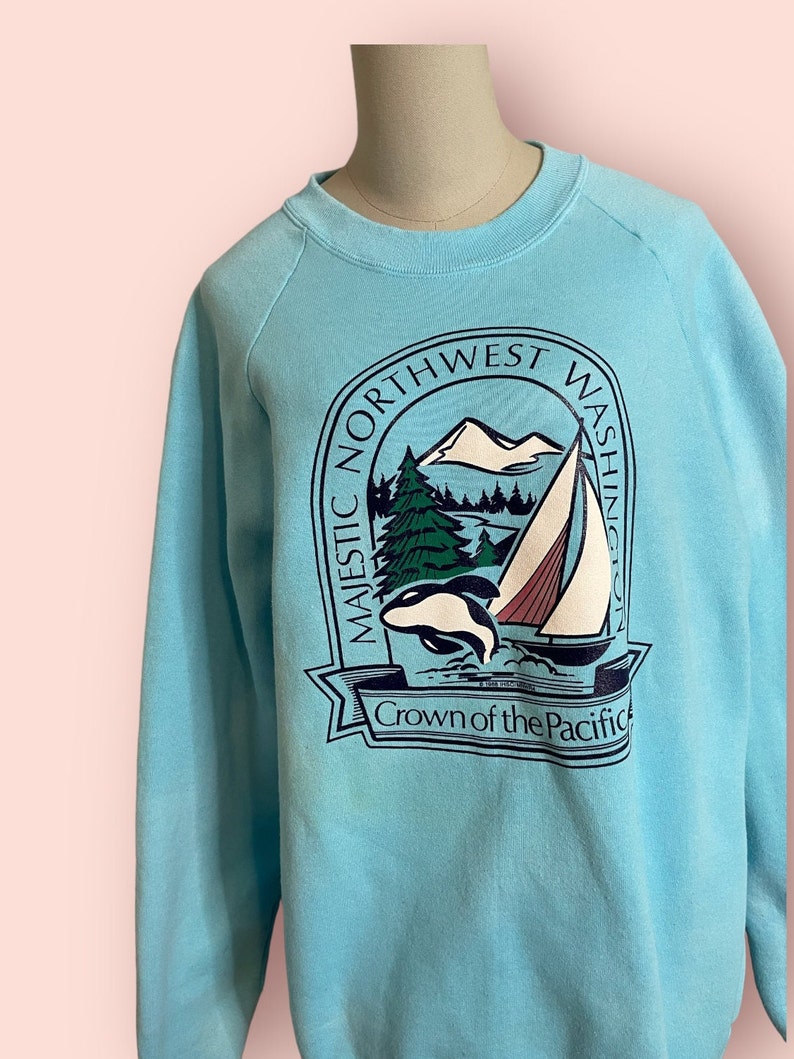 Vintage 80s Washington Crewneck Sweatshirt Etsy