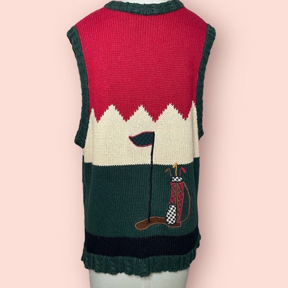 Vintage Novelty Golf Themed Sweater Vest - image 2