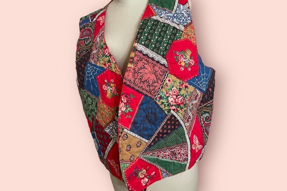 Vintage Patchwork Quilt Vest - image 3