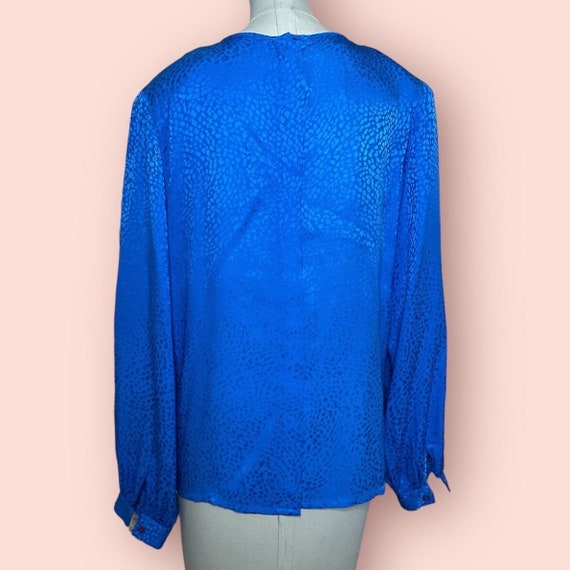 Vintage 80s Silk Cowl Neck Blouse - image 4