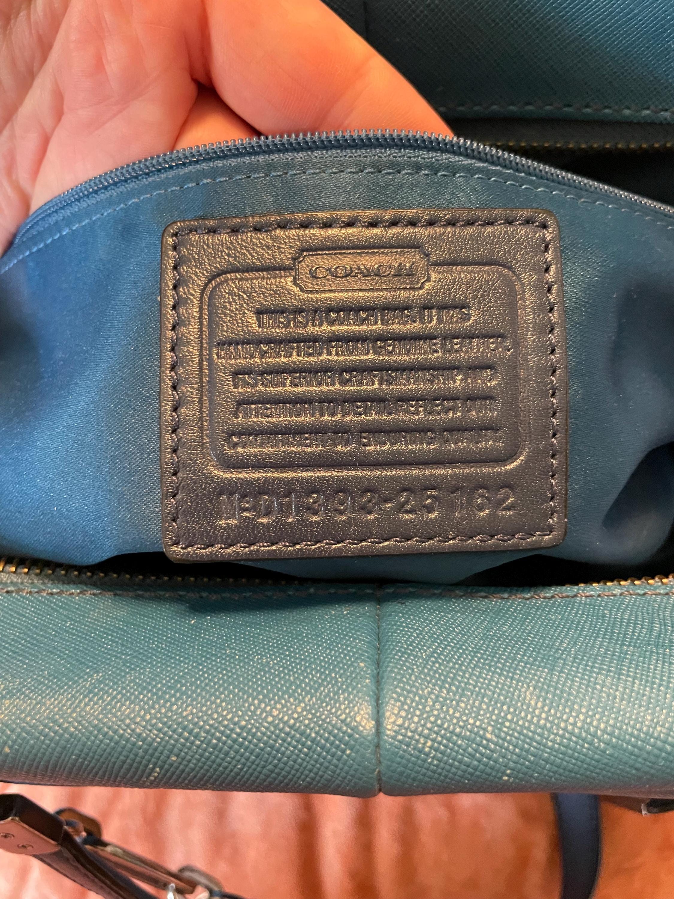 Coach Color Block Satchel Blue and Black Etsy Ireland