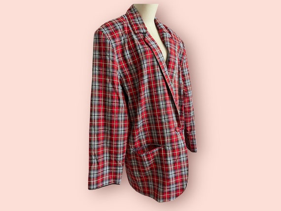 Vintage 90s Plaid Blazer - image 2