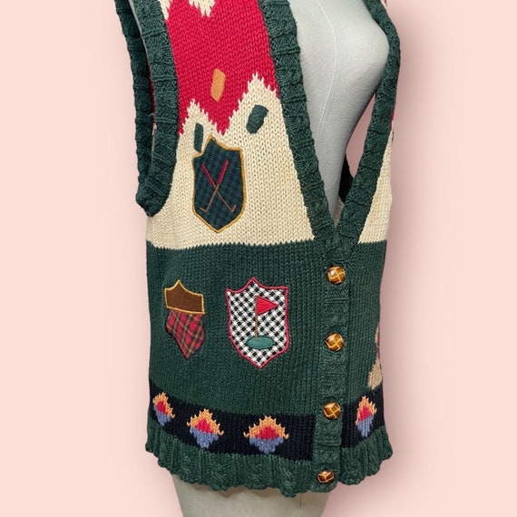 Vintage Novelty Golf Themed Sweater Vest - image 5