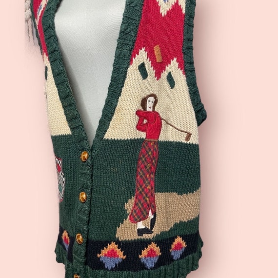 Vintage Novelty Golf Themed Sweater Vest - image 4