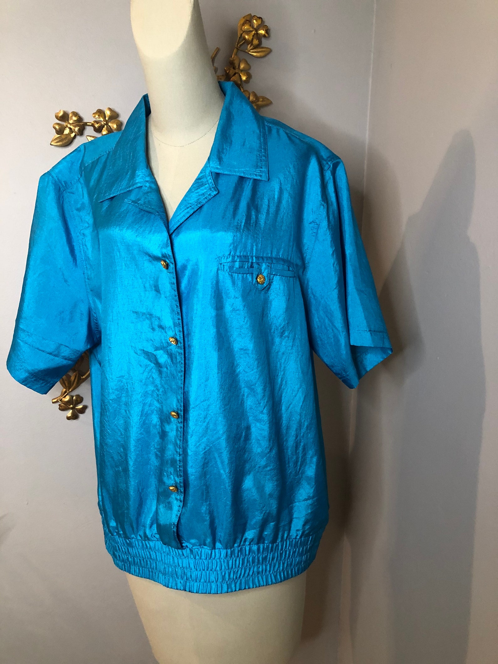 Vintage Blue Ship n Shore Blouse with Waistband size 12 | Etsy