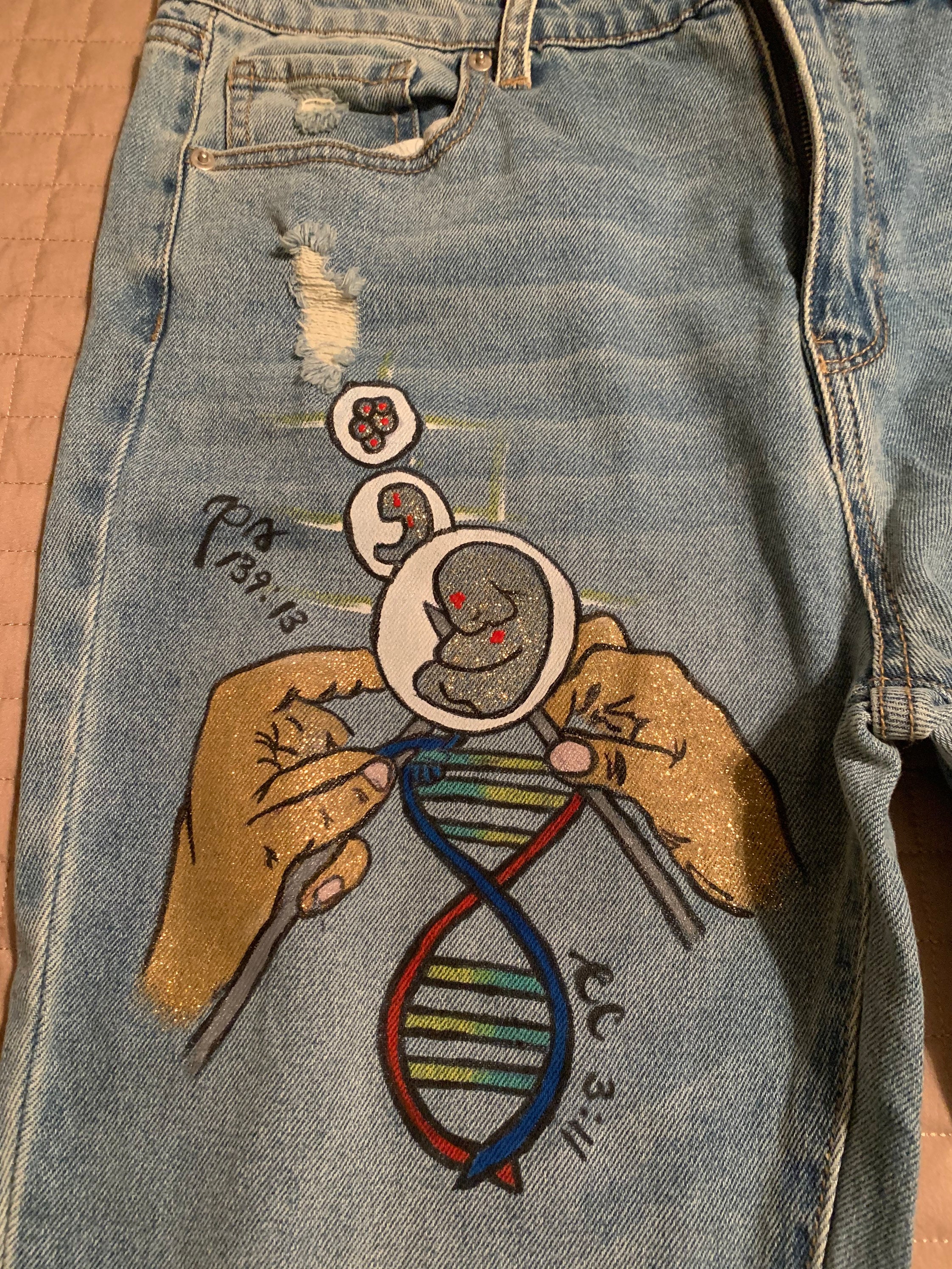 Hand Painted Distressed Misses/womens 