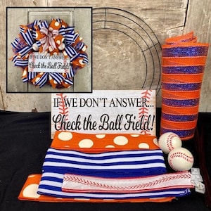 Baseball wreath kit-wreath kit-DIY wreath-baseball wreath-supplies-DIY gift-wreath kit-baseball decor-baseball-DIY wreath kit-Christmas gift