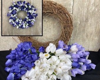 Tulip wreath kit-Tulips- wreath kit front door-DIY wreath-wreath kit- Everyday wreath front door-All year door wreath for front door-Spring