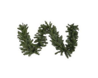 9' Green Garland-Christmas garland-Holiday decor-holiday swag-wired garland-pine garland-evergreen garland