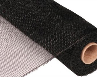 21” x 10yd roll Deco Poly Mesh: Black-wreath supplies-craft supplies-supplies-mesh-black mesh-long mesh-everyday mesh