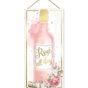 12,5"L X 6"H Rose 'All Day sinal-grinalda suprimentos-sinais-suprimentos-sinal de vinho