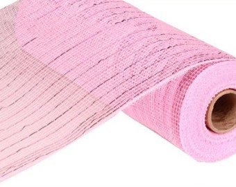 10” x 10yd roll pink metallic mesh-wreath supplies-craft supplies-supplies-mesh-deco mesh-deco poly mesh-tinsel mesh