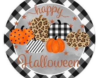 12 12” Metal Halloween Pumpkin signs-wreath sign-sign-wreath supplies-front door-house warming-home decor