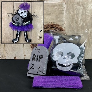 Skeleton girl wreath kit -wreath kit-Halloween wreath kit- wreath supply box-DIY-skelly girl wreath kit-DIY wreath-skeleton-halloween