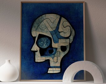 HUMAN BRAIN ANATOMY Sagittal View Cross Section Watercolor Print Limbic ...