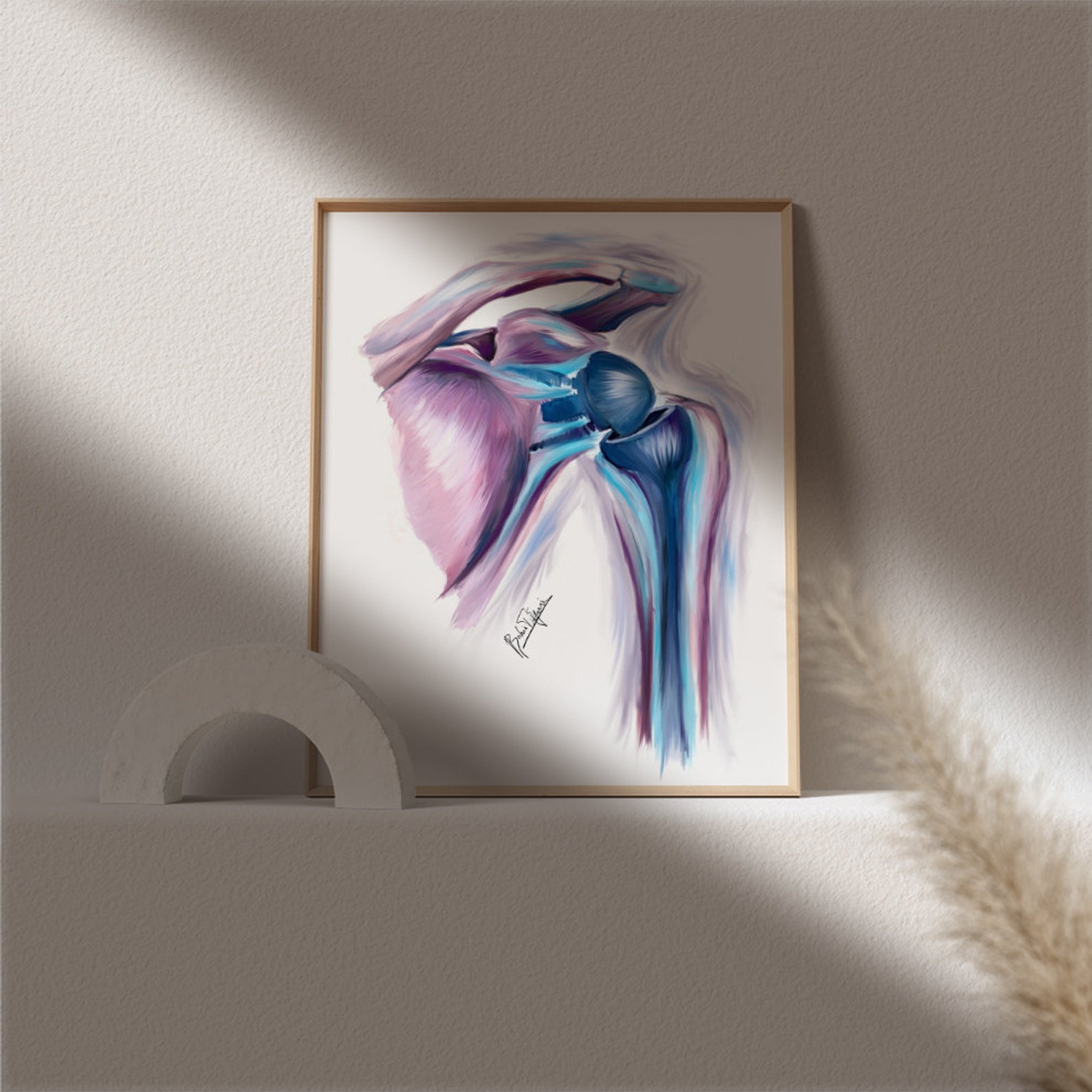 Set of 3 orthopedic anatomy art prints bones oil painting Etsy