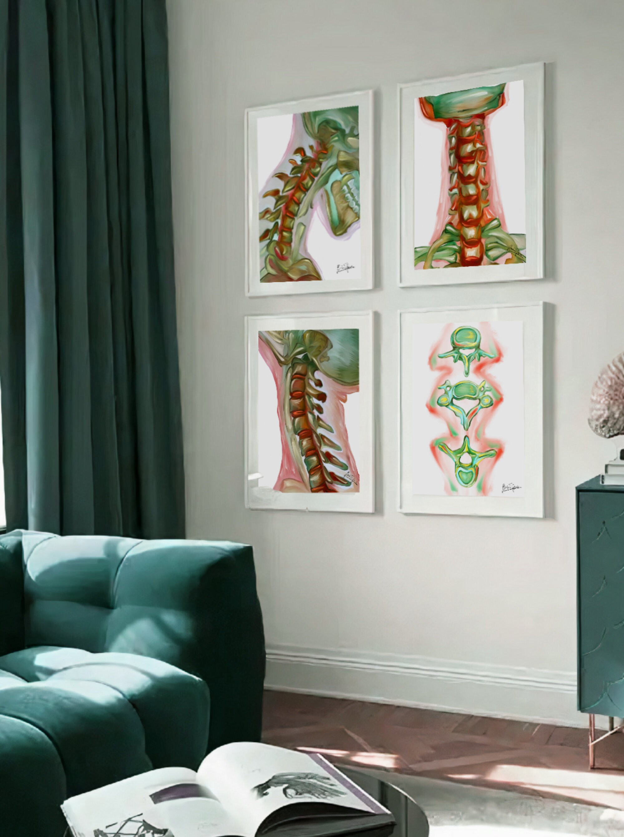 Chiropractic wall artspine anatomy art prints Radiologist Etsy