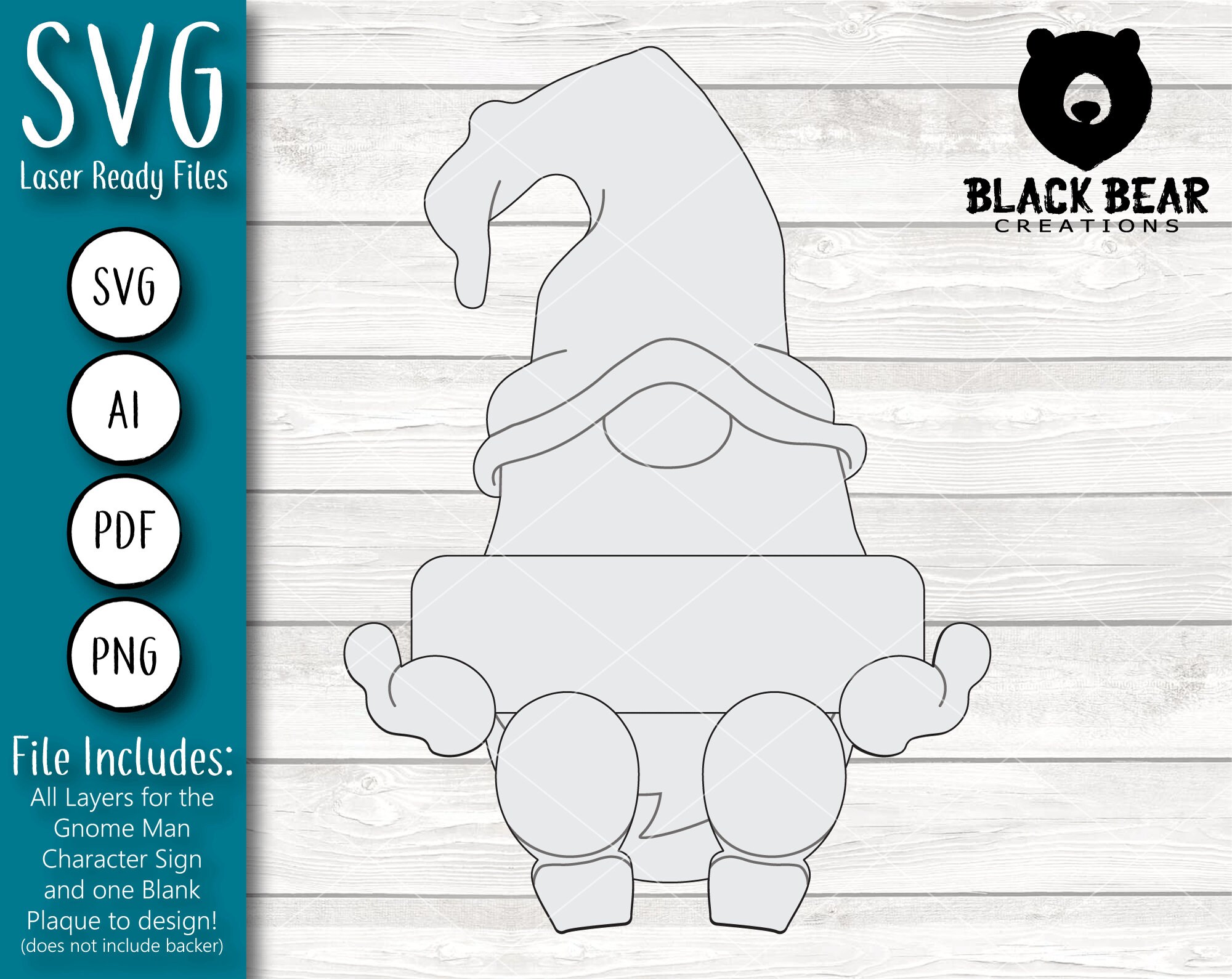 Download Gnome Man Interchangeable Sign Laser Ready SVG File | Etsy