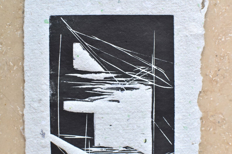 Knowledge abstract linocut printing