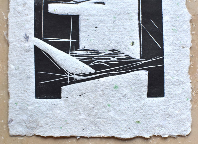 Knowledge abstract linocut printing