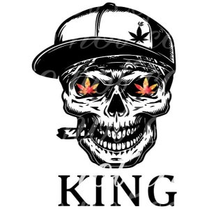 stoner king- skeleton with hat- weed-marijuana-png- sublimation image