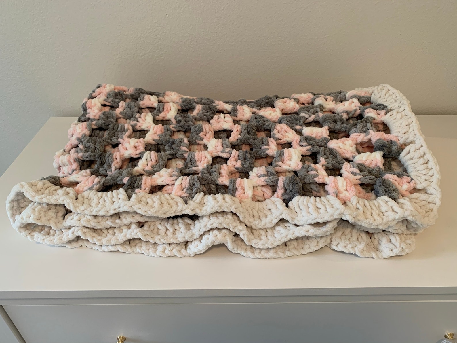 Handmade Baby Girl Blanket, Hand Crocheted Baby Blanket, Baby Girl