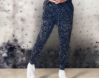 Black Velvet Sequin Jogger