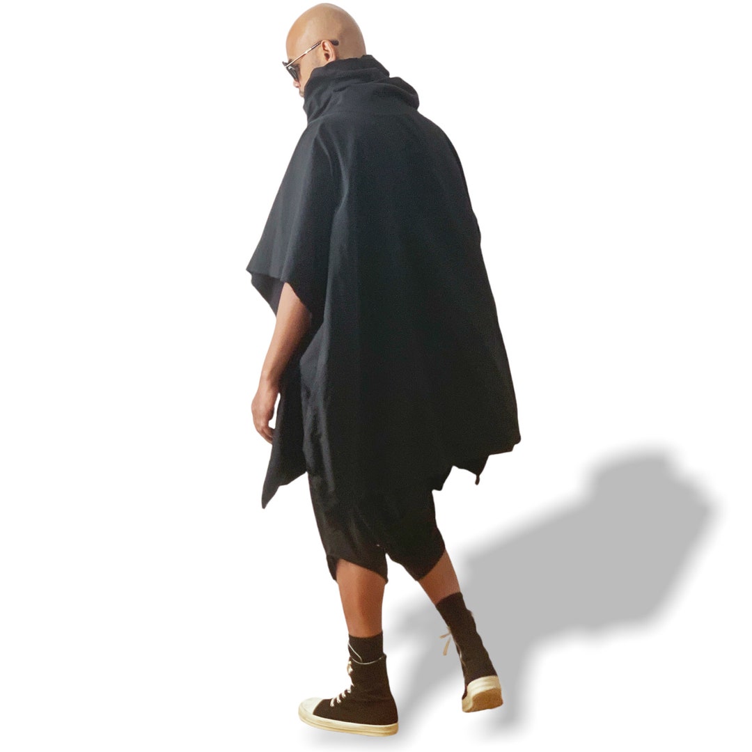 Techwear Funnel Neck Poncho Cape - Etsy