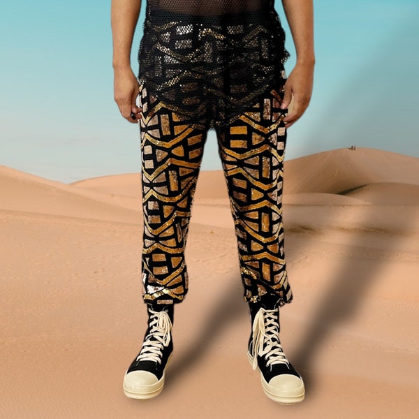 Pink Rose Tribal Aztec Men's Joggers main image 0