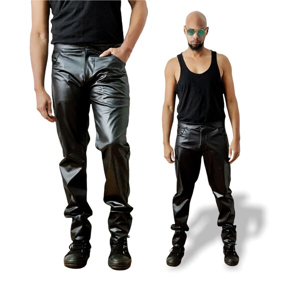 Faux Leather 5 Pocket Jeans Pants 