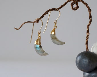 Labradorite Drop Earrings, Labradorite Earrings Gold, Moon Crystal Earrings, 30th Birthday Gift for Her, Soul Sister Gift