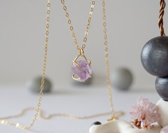 Amethyst Birthstone Necklace, Raw Amethyst Necklace, February Birthstone, Soul Sister Necklace, 30th Birthday Gift for Her, Soul Sister Gift