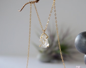 Collier diamant Herkimer, collier Herkimer, collier pierre de naissance avril, collier délicat pour tous les jours, cadeau 30e anniversaire pour elle, cadeau soeur