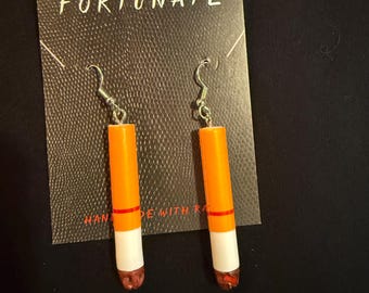 Cigarette drop earrings
