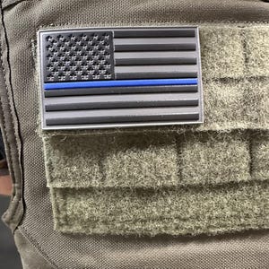 Patriotic Blue Line US Flag Morale Patch - Made in the USA