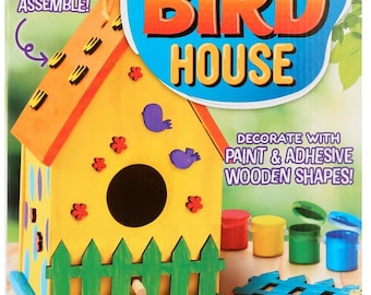 Paint Your Own Birdhouse Kit, Ages 6+, Craft DIY