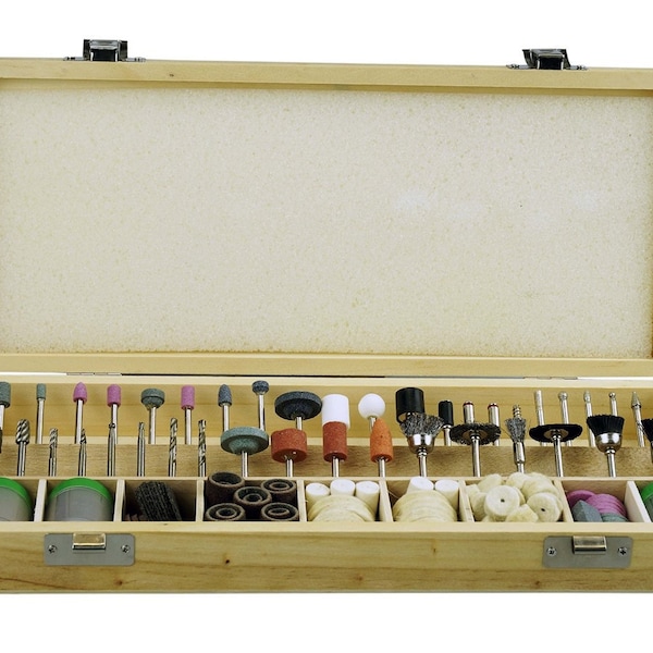 228Pc Rotary Tool Accessories in Wooden Box