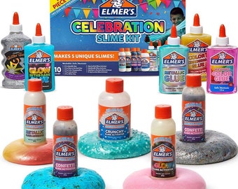 Elmer’s Celebration Slime Kit, Slime Supplies 10 Piece Kit