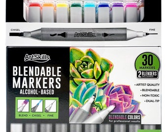 ArtSkills Dual-Tip Blendable Alcohol Marker Set, 30-Count
