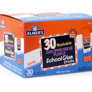 Elmer’s washable and disappearing glue sticks, purple, (30 ct.)