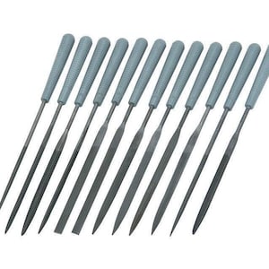 Precision needle file set, 12 pc with easy grip handles