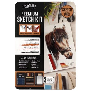 Artskills assorted premium sketching and drawing kit, 39 pieces art kit