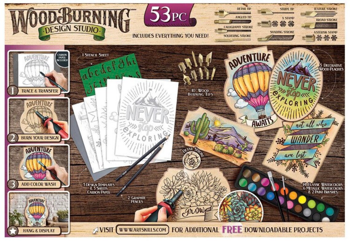 Wood Burning Art Kit 53pc Etsy