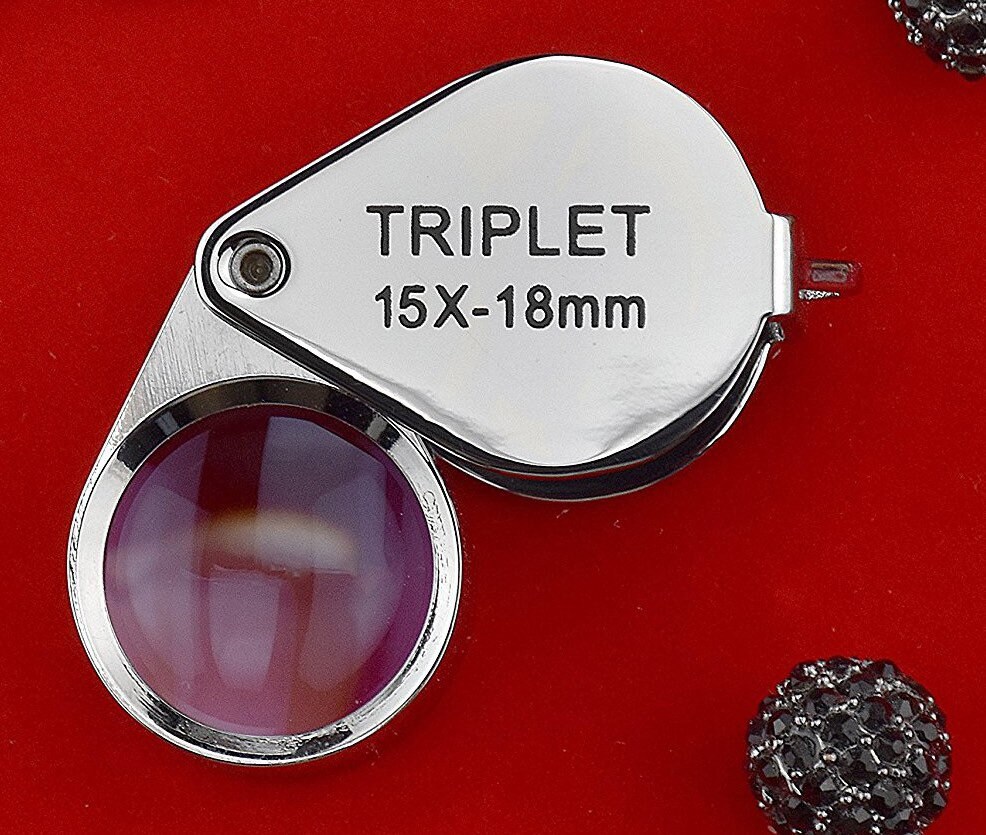15x18mm Round Chrome Body Triplet Jewelers Loupe 