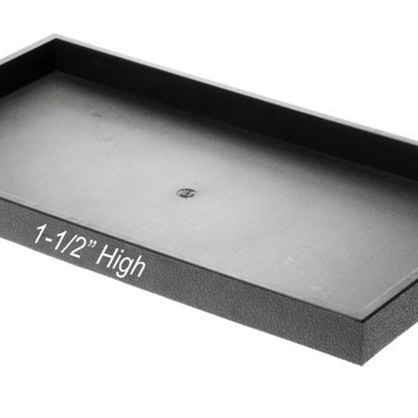 14”- 1” High Black Jeweler’s ABS Plastic Tray