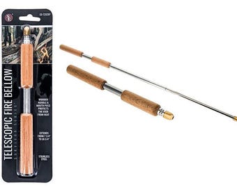 Telescopic stainless steel fire blower 7.3/4”-20.3/4” long