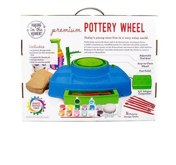 Tornio Per Ceramica Da 35 Cm Macchina Per Formatura Di Ceramiche, Velocità Regolabile Da 60 A 300 Giri/min Pedale, Gamba Di Sollevamento Regolabile, Vasca Rimovibile, Per Lavori Artistici, Blu | IT