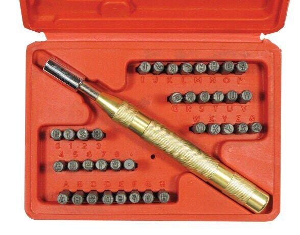 38pc Steel Number Letter Metal Punch Set 1/8 Stamp Automatic Center Alphabet 5c33187061ceb037fd969b0b
